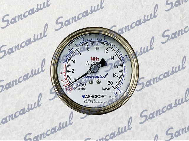 [PCMYCA000800] MANÓMETRO 20 KG NH3 - 4" -  A